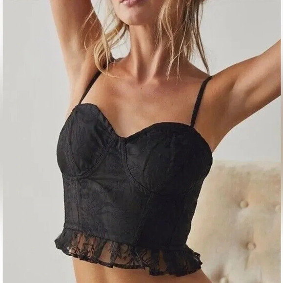 Free People Now Or Never Corset Top in Black Size XS - Picture 1 of 12